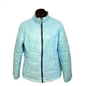 Free Country medium lightweight aqua green fleece lined jacket.